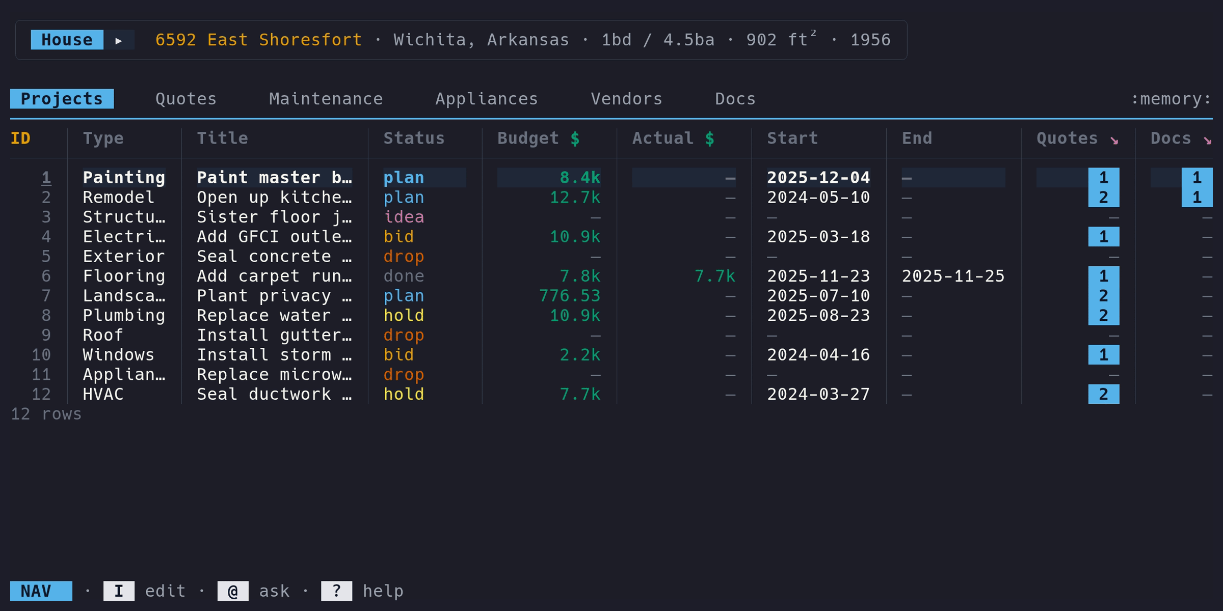 Sorting demo showing multi-column sort, fuzzy finder, and column hiding